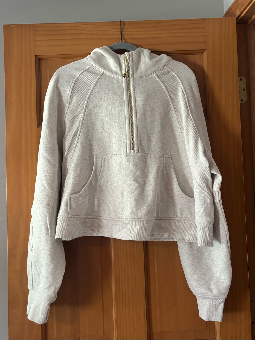 lululemon athletica Heather Grey Cropped Half-Zip Scuba